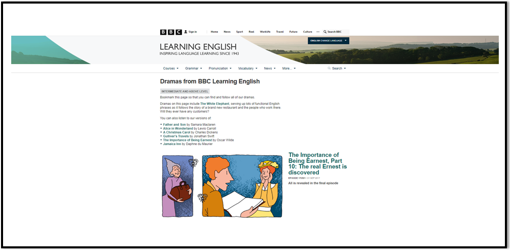 Dramas from BBC Learning Englishのウェブサイト
